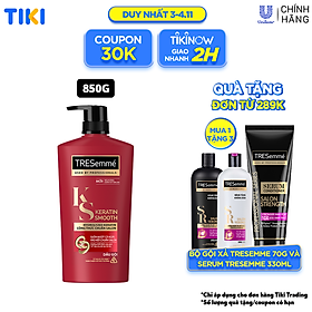 Dầu gội TRESEMME Keratin Smooth Cho tóc khô xơ rối Công thức Hydrolyzed Keratin Dưỡng Tóc Vào Nếp Suôn Mượt 850g