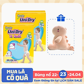 Combo 2 Tã Quần Unidry Ultra Jumbo L68 (68 Miếng) - Tặng một thú bông khủng long