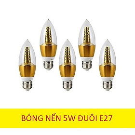 Combo 5 combo 10 đèn nến đui E27 LED ánh sáng vàng nắng hiện đại