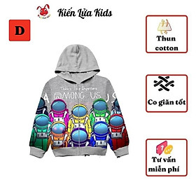 Áo khoác bé trai Among Us - Phi Hành gia cho trẻ em từ 23-60kg- Thun cotton da cá thoáng mát