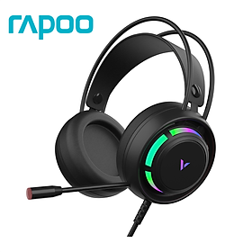 Tai Nghe Gaming Chụp Tai RAPOO VH360 Đèn LED RGB, Chống Ồn, Dây Cắm USB Dài 2M - Hàng Chính Hãng