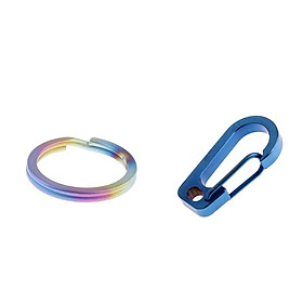 Multifunction Titanium Alloy Carabiner Clip Keychain Hook Buckle with Key Ring