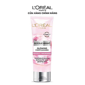 Sữa rửa mặt làm sạch sâu và sáng da L'Oreal Paris Glycolic (AHA) Bright Glowing Daily [Glycolic+ Niacinamide] 100ml