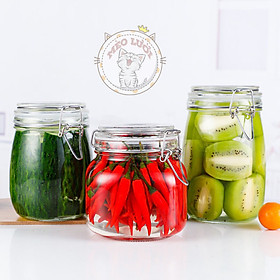 Mua Hũ Lọ Thủy Tinh Tròn Nắp Cài Khoá Đựng Gia Vị   Thực Phẩm