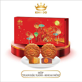 Hộp 2 bánh trung thu Kinh Đô "Team Đậu Xanh - Khoai Môn" (2 bánh x 150g)