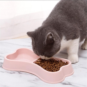 Bát nhựa đôi đựng thức ăn cho chó mèo hình khúc xương