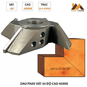 Mua MŨI PHAY GỖ - MŨI SOI GỖ - DAO VÁT 45 ĐỘ CHIỀU CAO 40MM  TRỤC 25.4 MM HOẶC 30MM - DỤNG CỤ PHỤ KIỆN NGÀNH MỘC