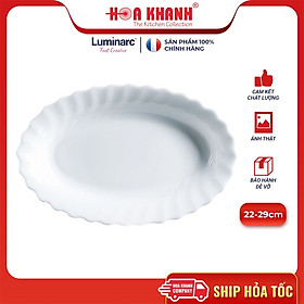 Mua Đĩa Oval Thủy Tinh Luminarc Diwali Trianon Trắng 22cm đựng thức ăn  cường lực  kháng vỡ - Bộ 3 đĩa - N3648