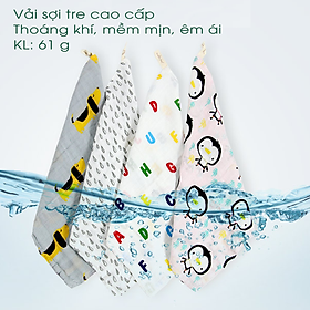 Set 3 khăn sữa sợi tre Aden cao cấp cho bé nhiều màu ngẫu nhiên