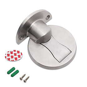 Bộ chặn cửa đế dẹp mỏng Inox SUS304 dán tường gạch men, có nam châm hút mạnh không giật cửa, kiểu mới - Hobby CC2