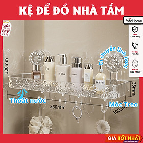 Kệ Để Đồ Nhà Tắm Hút Chân Không Dán Tường, Không Khoan Tường, Sang Trọng, Chịu Lực, Có Móc Treo Đi Kèm Giao Màu Ngẫu Nhiên