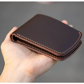 Ví cầm tay mini J4M, ví sen cách điệu da bò thật, thời trang Unisex cho nam và nữ đựng thẻ và tiền, VSX21