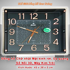 Mua Đồng Hồ Eastar Chữ nhật Mặt Kính Nổi 3D Có Dạ Quang  Kim trôi (Mặt Đen)