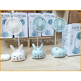 Mua QUẠT TÍCH ĐIỆN MINI CUTE QUẠT NHỎ GỌN ĐỂ BÀN QUẠT HÌNH THÚ CẦM TAY XOAY 360° LOẠI TỐT