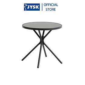 Bàn bistro JYSK Radstrup thép thủy tinh đen DK60xC70cm