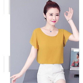 Áo Kiểu Cổ Tròn Tay Ngắn Cánh Rộng - Vải Tằm Ý mềm rũ không nhăn