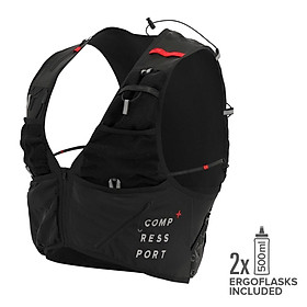 Vest Nước Chạy Trail Compressport UltRun S Pack Evo 10 - Black