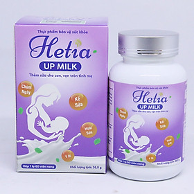 Viên Lợi Sữa HETIA UPMILK - Tăng tiết số lượng và dinh dưỡng trong sữa mẹ đạt hiệu quả ngay từ hộp đầu tiên - Hộp 60 viên nang