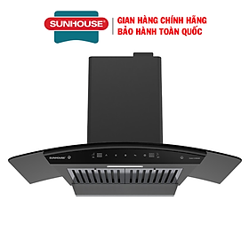 Mua Máy hút mùi kính cong Sunhouse SHB6689  Công suất 132W  Vỏ inox sơn tĩnh điện  Điều khiển bằng cử chỉ thông minh  Tự động làm sạch Auto-clean  Hàng chính hãng - Bảo hành 18 tháng tại nhà