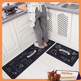 Mua Combo 02 Thảm Nhà Bếp Cao Cấp Chống Trượt (Kt 40Cm X 60Cm Và 40Cm X 120 Cm) Màu Ngẫu Nhiên Tặng Kèm Bộ 3 Thìa Inox Cao  Cấp - Hàng Loại 1