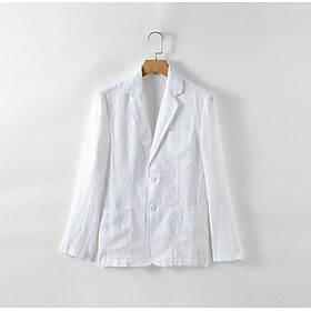 Áo vest Blazer Linen nam,Blazer nam Đũi Việt 2 cúc, form rộng chất vải linen mềm mại phong cách trẻ trung