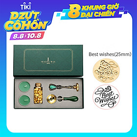 Hộp đóng dấu phong cách hoàng gia cổ điển với niêm phong từ hạt sáp nến - Set Quà tặng hoặc tự làm Scrapbooking