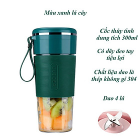 Máy xay sinh tố cầm tay mini, đa năng xay đá thịt dung tích 300ml  , pin 3000mah