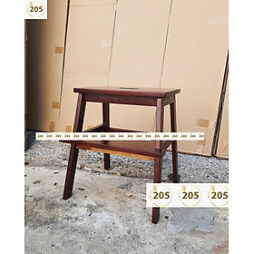 Ghế bậc thang 2 tầng bằng gỗ cao su 100% MÀU VÀNG - 205 TC WOODEN STOOL