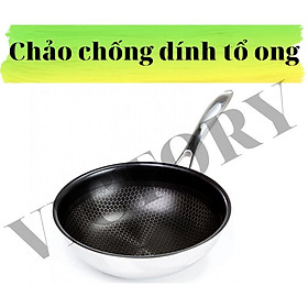 CHẢO CHỐNG DÍNH VÂN TỔ ONG LÒNG CHẢO SÂU 32 CM DÙNG CHO MỌI LOẠI BẾP