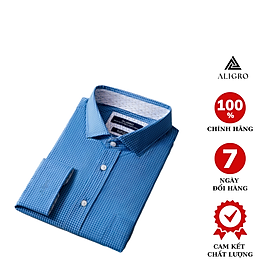 Áo sơ mi nam dài tay kẻ xanh ca-rô Slimfit ALGS179