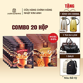 [Kèm quà] Combo 20 Hộp cà phê hòa tan cao cấp Laura Coffee Nhật Kim Anh (20 hộp x 10 gói)
