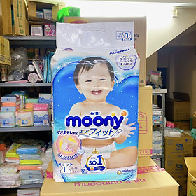 Bỉm - Tã dán Moony size L 54 miếng