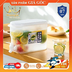 PVN31403 Bình đựng nước /chanh/detox có vòi cao cấp 3.5L để trong tủ lạnh uống siêu mát T8