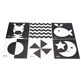 Bộ 6 Thẻ Decal Dán Kích Thích Thị Giác Trí Não Cho Trẻ Sơ Sinh - Lalala Baby (0-6 tháng) - 6 thẻ đen trắng mẫu 2