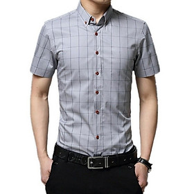 Áo Sơ Mi Nam Ngắn Tay Phối Caro Mẫu XR01 Thời Trang Cao Cấp PONIVA Chất Kate Mềm Mịn Tạo Cảm Giác Thoải Mái Khi Mặc
