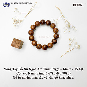 Vòng Gỗ Nu Ngọc Am Để Mộc Dáng Tròn Vân Vip Mùi Thơm Ngọt Ngào - BH692