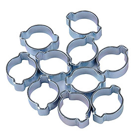 10pcs 7-9MM Hose Clamp Zinc Plated Double Ear Worm Gear For Auto Plumbing