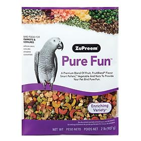 1 bịch hạt trộn rau củ và trái cây cao cấp cho vẹt Pure Fun (nguyên seal 907g) dành cho xám, cockatoo, amazon, macaw