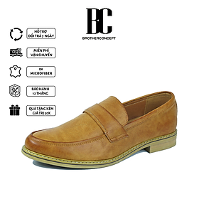 Giày lười nam cao cấp - Loafer Bro No.5 (Nâu - Đế gỗ)