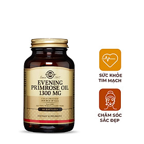 Viên uống điều hòa nội tiết tố nữ, nuôi dưỡng da Solgar Dầu Anh Thảo Evening Primrose Oil 1300 mg - NHẬP KHẨU USA
