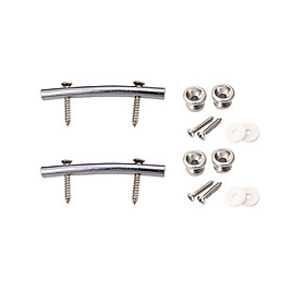 2pcs Chrome Guitar String Retainer Bar with 2pcs Mushrooms Head Strap Locks for Electric Guitar Parts