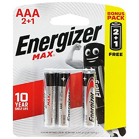 Vỉ 3 Viên Pin AAA Max - Energizer E92 BP2+1