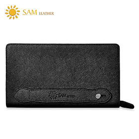 Hình ảnh Ví Nam Cầm Tay SAM Leather – Ví Dài Nam Da Saffiano cao cấp SAM202