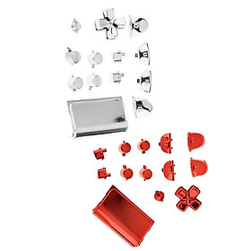 2 Kit Replacement Chrome Plating Buttons And Touchpad for  Controller