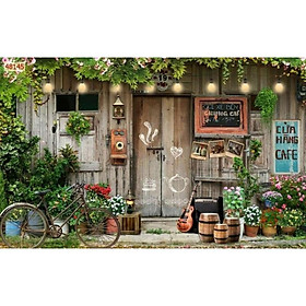 Mua tranh dán tường 3d trang trí quán cafe trà sữa keo sẵn