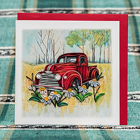 Thiệp Giấy Xoắn - Xe Hơi Cổ - ZC292