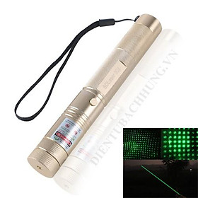 Đèn pin Laser 303 vỏ vàng tia xanh