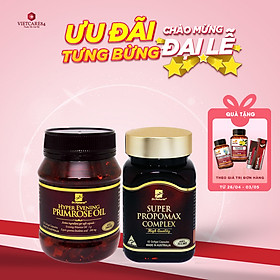Bộ Sản Phẩm Tăng Đề Kháng, Cải Thiện Nội Tiết Tố: Viên Uống Keo Ong Supper Propomax Complex 60 Viên, Viên Nội Tiết Hyper Evening Primrose Oil 180 Viên
