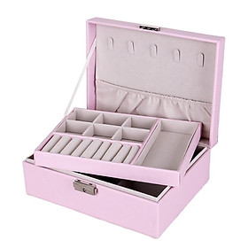 Jewelry   Box   Organizer   Display   Dual   Layer   for   Earrings   Necklace