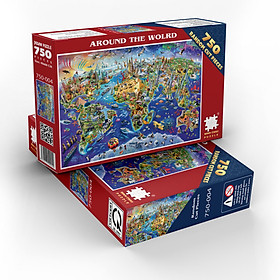 Tranh Xếp Hình Random Cut 750 Mảnh Minh Châu – Around The World (40x60cm)